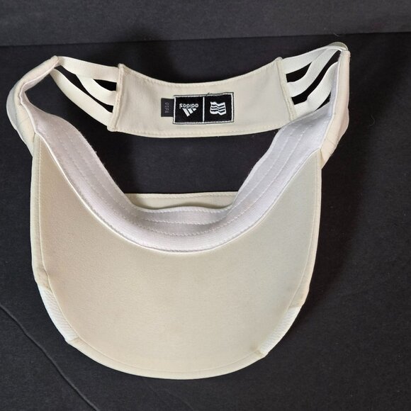 Adidas ClimaCool White & Beige Sports Visor Cap Side Stretch Straps EUC - Picture 4 of 9